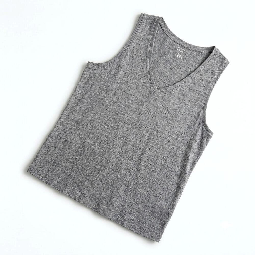 MADEWELL V Neck Tank Top Heather Gray Womens Plus 1X